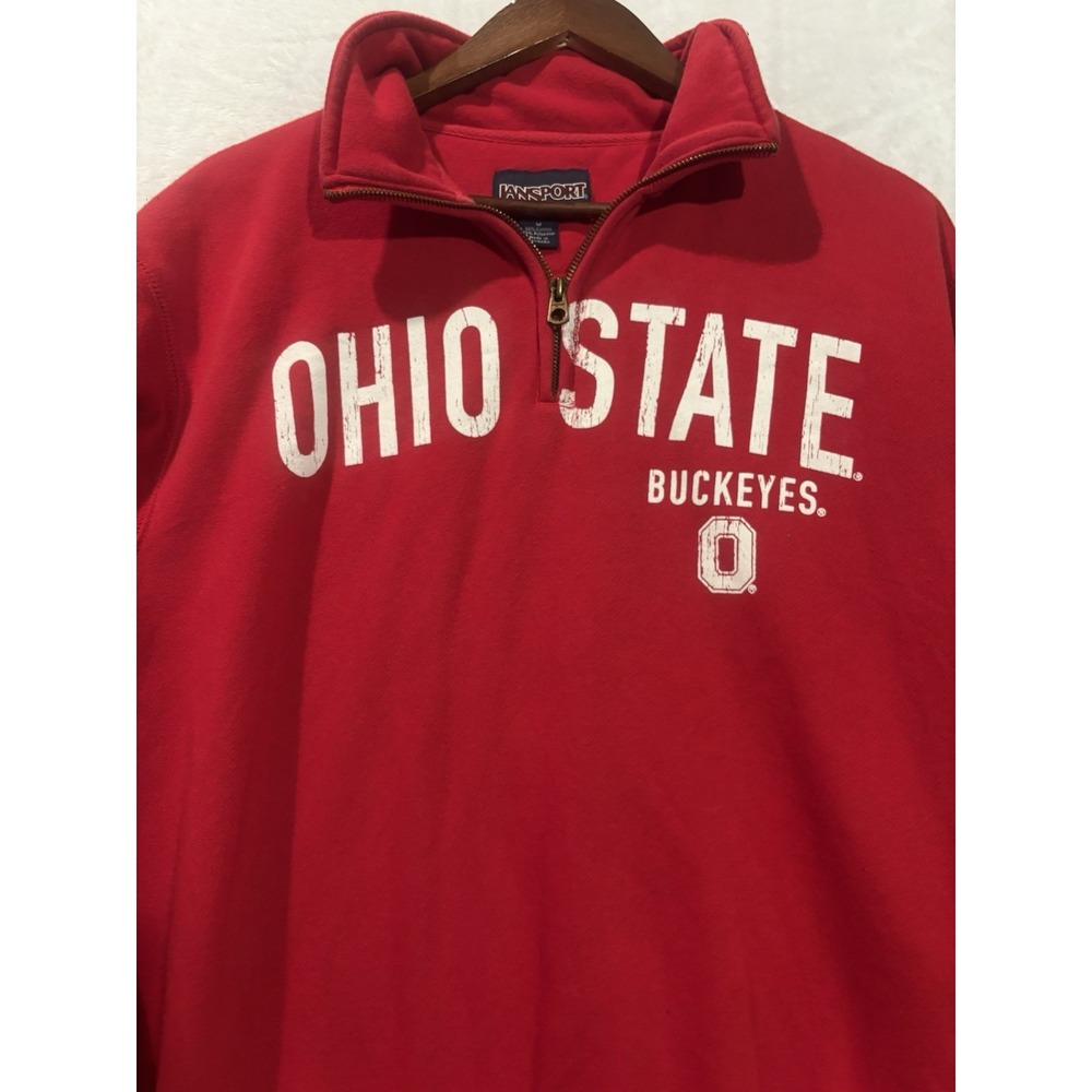 Vintage Ohio State Buckeyes Medium Sweatshirt JanSport Men's‎ Y2K Red OSU View 2